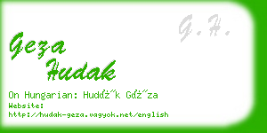 geza hudak business card